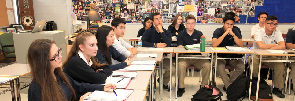 student in a classroom